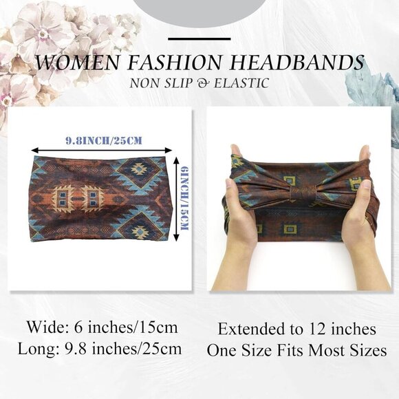 Boho Wide Headbands for Women Cotton 6 Pack Fashion Hair Accessories main image 6